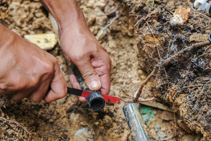broken water main repair